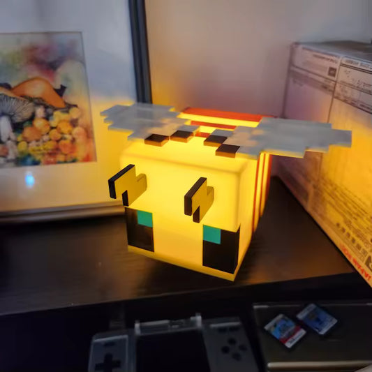 Pixel Pszczółka™ 🐝 Lampka Nocna Minecraft - Świecąca Pszczoła
